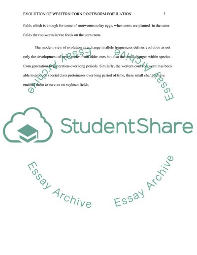 Evolution of Western corn rootworm population