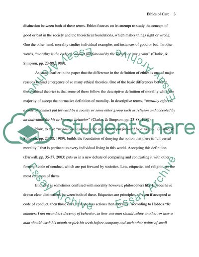 Diverse Perspectives of Ethical Care Theory