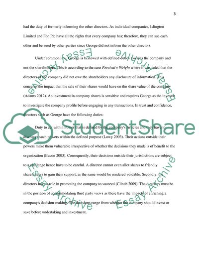 Description of Directors Duties