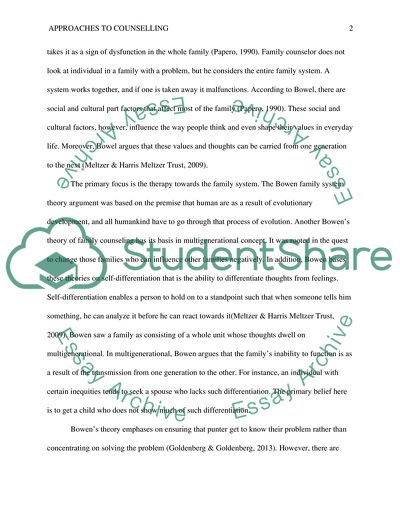 Bowen Assumed - the Persons Problem Appears due to Family Dysfunction