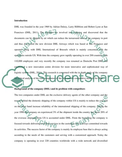 Company Critical Analysis: Dalsey, Hillblom, and Lynn