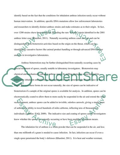 Bio-Terrrorism /Anthrax as a WMD