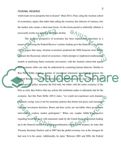 Role of Americas Federal Reserve in Contributing to Actions Leading to the 2008 Financial Crisis