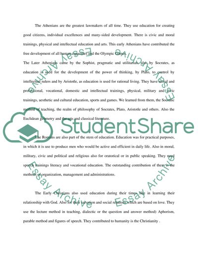 The Historical Foundation of Education