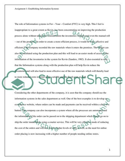 Establishing Information System