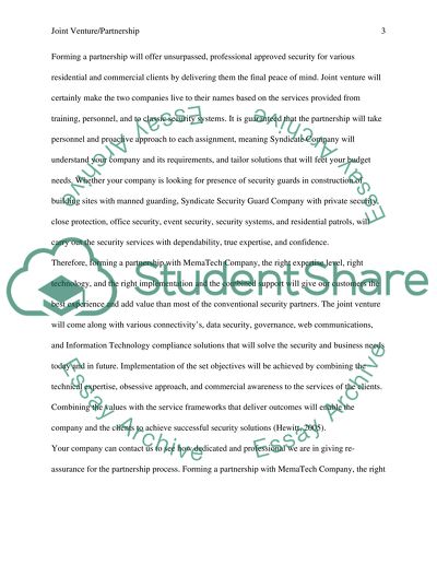 Joint venture/partnership