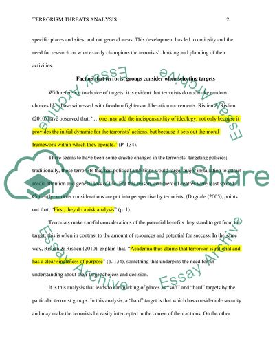 Terrorism Threats Analysis