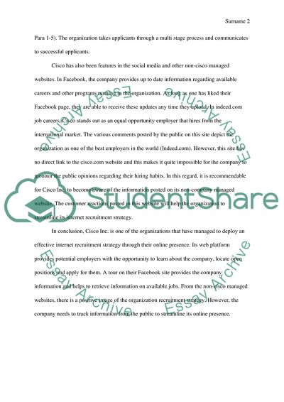 Internet Recruitment Exercise