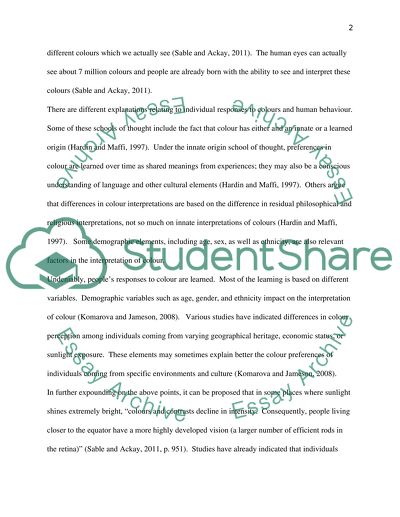 Emotion in the Colours