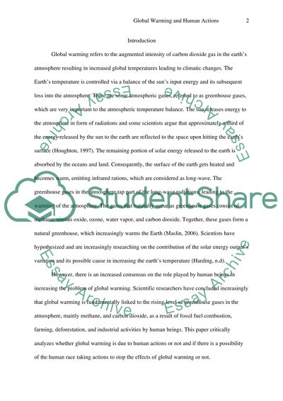 Global Warming and Human Actions