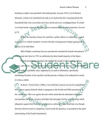 Conducting a Search without a Warrant