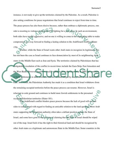 The Elusiveness of Arab and Israeli Peace Process