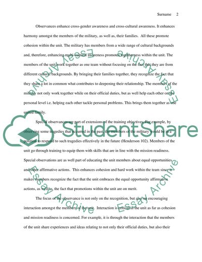 Special observances enhance mission readiness and unit cohesion