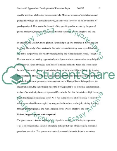 Successful Approach to Development of Korea and Japan