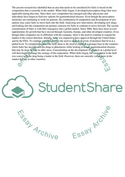 Analysis of Case Study on Salix Pharmaceuticals
