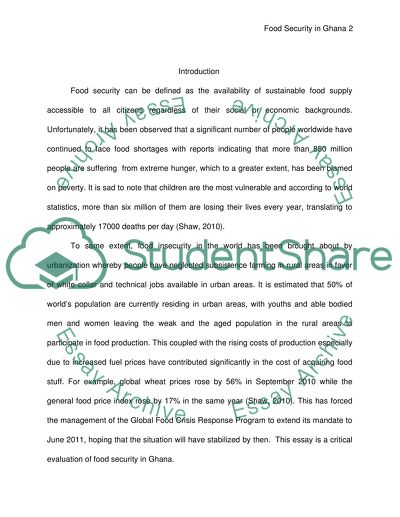 Food Security in Ghana