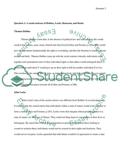 The Social Contract of Hobbes, Locke, Rousseau, and Burke