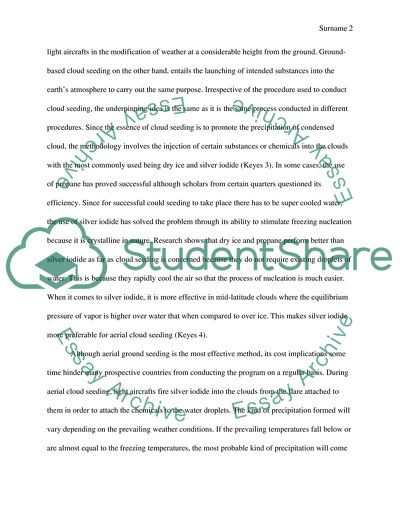 The Main Objective of Cloud Seeding