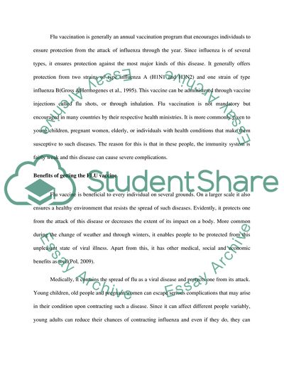 Flu Vaccination- Benefits and Contra-indications