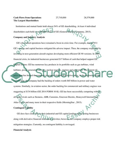 Finance and Accounting: General Electric Company