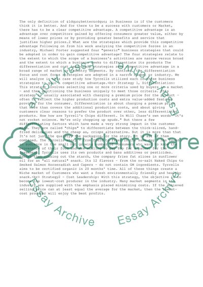 Analysis Tyrrells Crisp Business