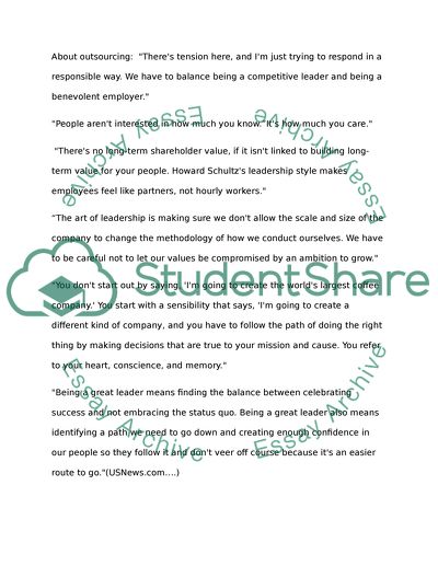 Howard Schultzs Leadership Style and Traits