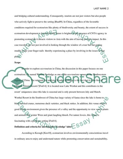 Eco-Tourism in China