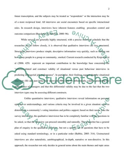 The Strengths and Weaknesses of Different Forms of Interviewing