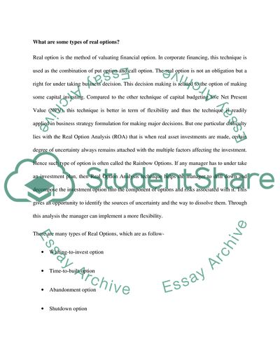 Financial Options Pricing Model to Estimate the Value of the Investment Timing Option