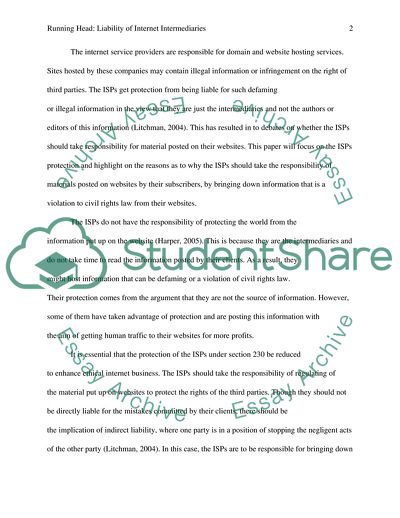 Internet Service Providers Protection and Cyber Crimes