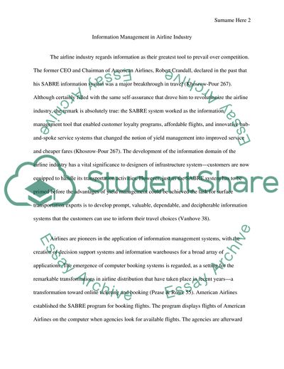 Information Management Systems: Making the Airline Industry Competitive