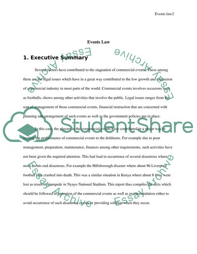 Commercial Events Law