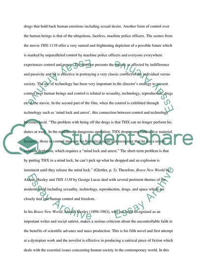 Brave New World by Aldous Huxeley and THX 1138