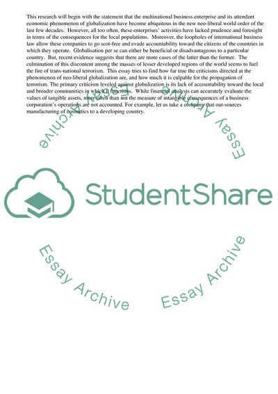 Problem of Trans-National Terrorism