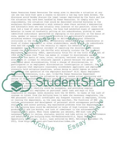 Human Resources and Different Legal Issues