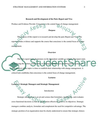 The Role of Information Systems in Strategic Management