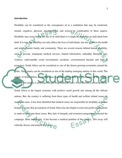 Disability in South Africa is viewed as a medical problem Critically analyse this statement