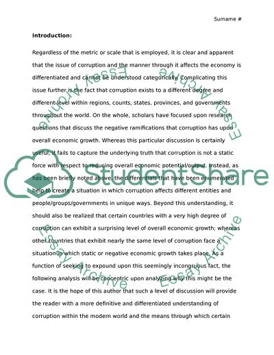 The Effects of Corruption on Economic Development