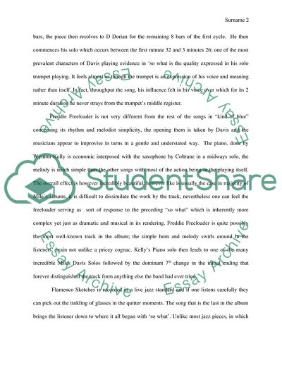 Kind of Blue Analysis by Miles Davis