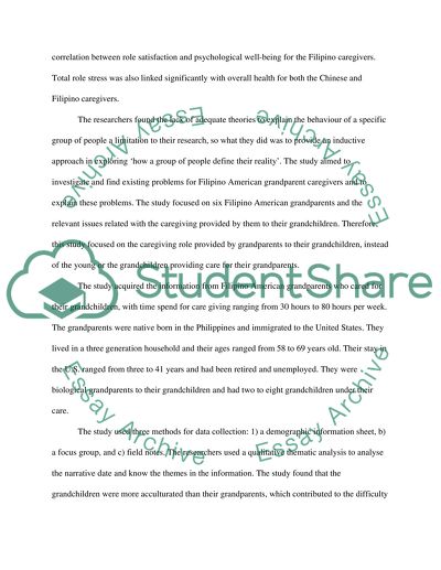 Caregiving for Elders in the Filipino American Family