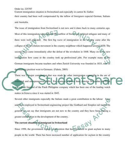 Current Immigration Situation in Switzerland