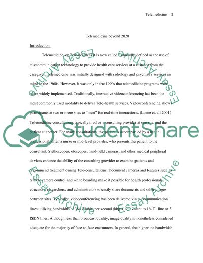 Essay on telemedicine image