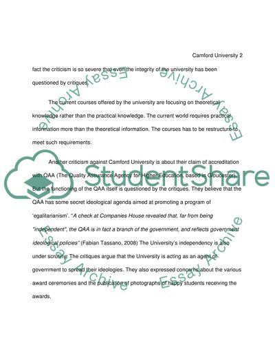 Teaching Methodologies of the Camford University