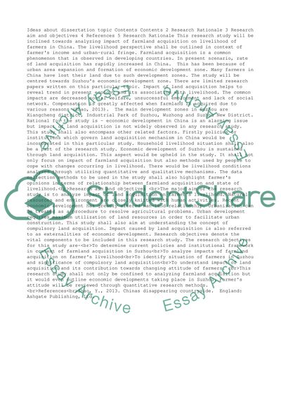 Ideas about disseration topic