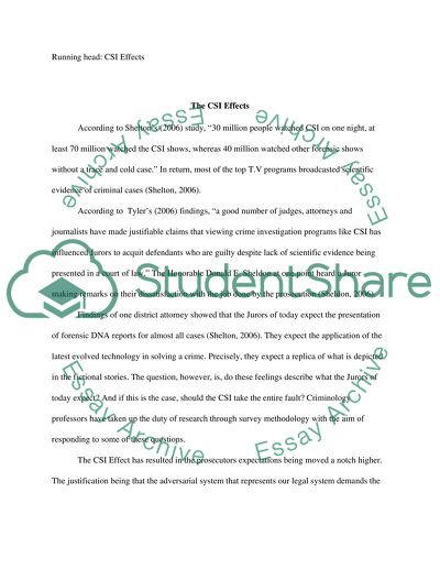 An Investigation of the CSI Effect
