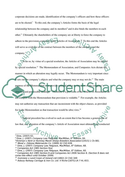 Contract Between the Members of the Company and the Company