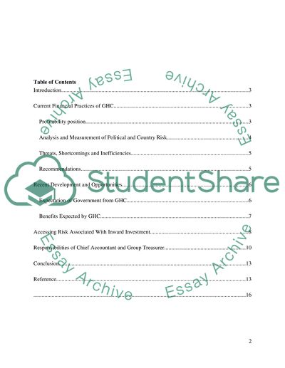 Current Financial Practices of GHC