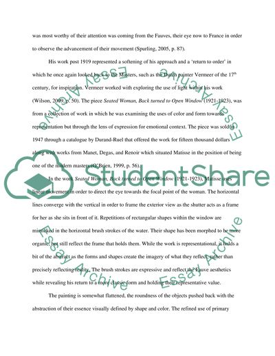 Back turned to Open Window by Matisse