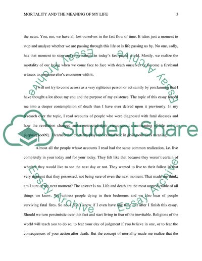 Mortality and the Meaning of Life