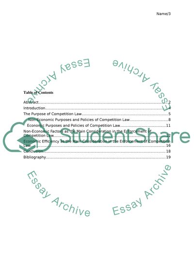 Primary Objective of Competition Law